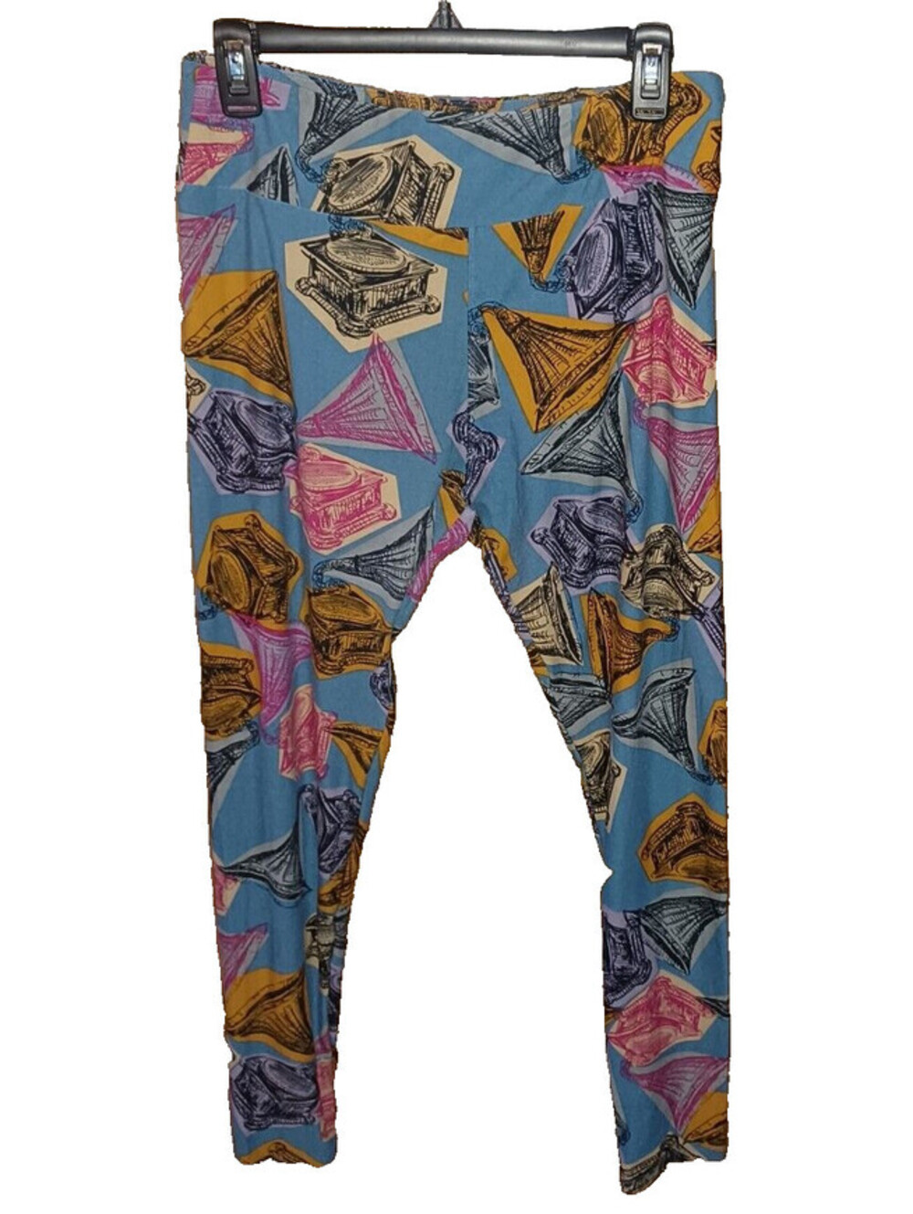Women's LuLaRoe Multicolor Leggings Phonographs Tall & Curvy